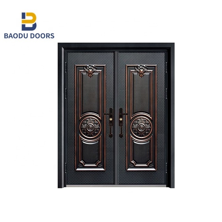 Modern Design Aluminum Garage Doors With Mortise Smart Lock Used As Rustic Exterior Door