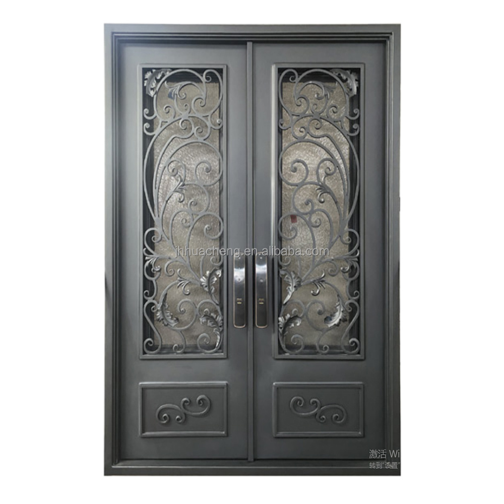 Front Simple Cast Iron Door unique product hign quality wrought Iron shape Bamboo Design Iron Door