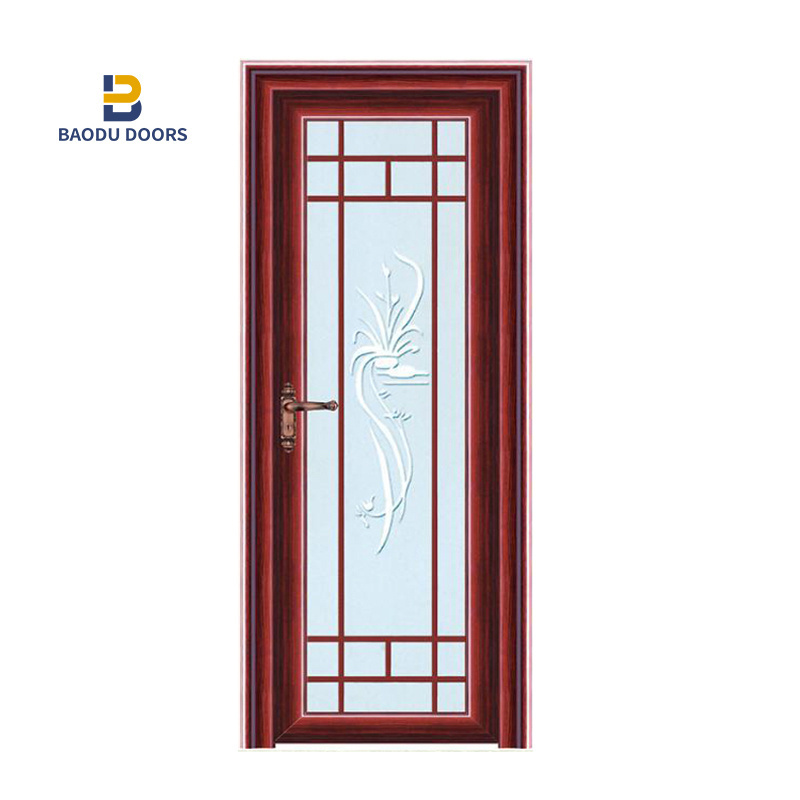 Hot sale waterproof aluminum bathroom glass door Modern metal toilet door