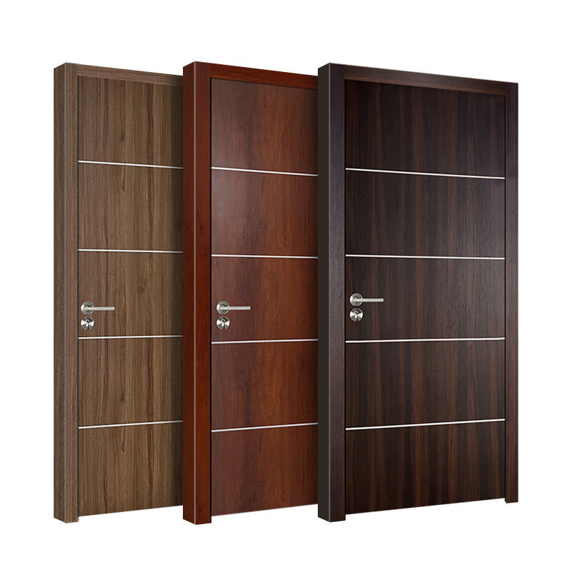 Modern melamine wooden bedroom door interior wood prehung melamine mdf hotel door for house with frames