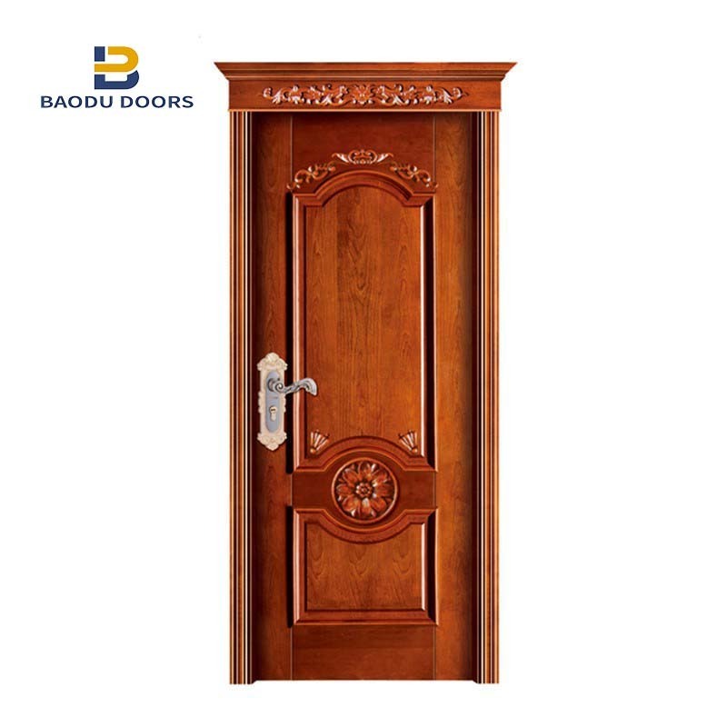 Solid wood red door perfume concentrated with wood door pivot hinge and prehung exterior double doors