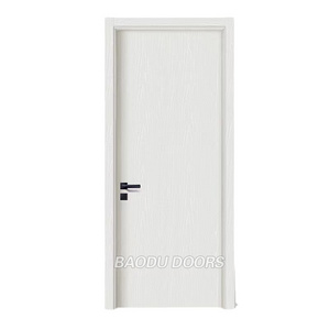 White Interior Wooden Moulded Door hdf Moulded Veneer Door  for Apartment