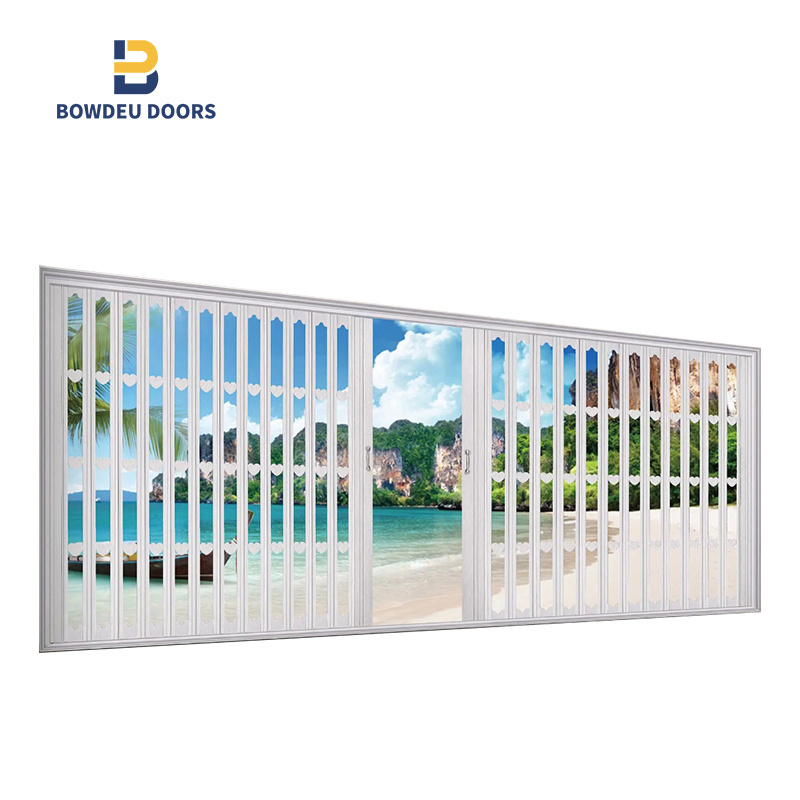 Factory Modern High PVC Double Glass Accordion Large Big Bifold Long Bi Fold Sliding Exterior Main Entrance Patio Folding Door