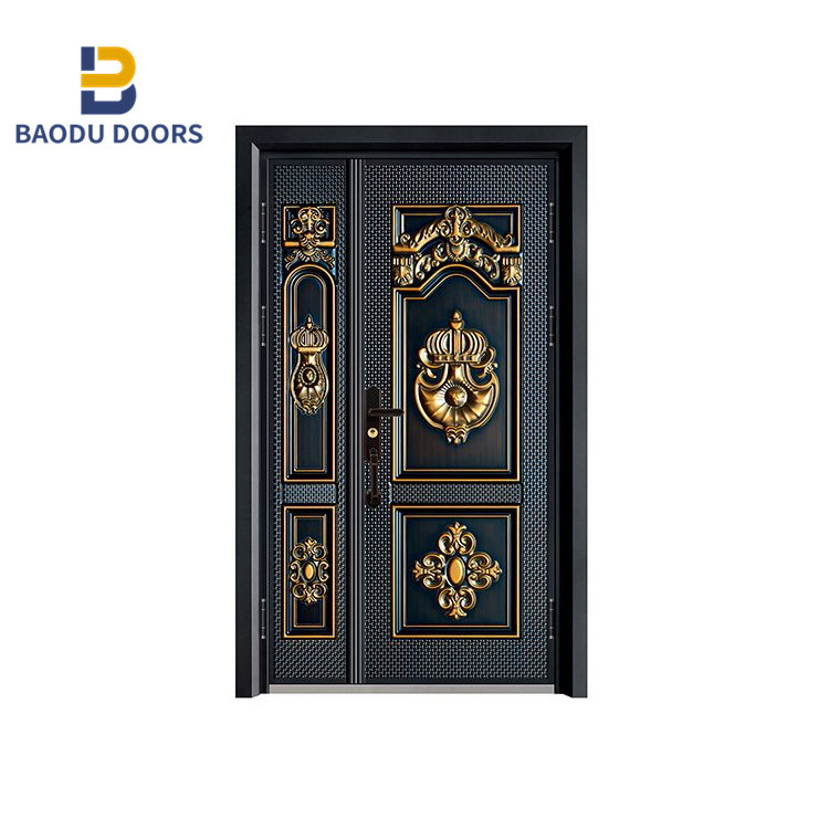 Bullet proof security door front door iron wrought prices cast aluminum door