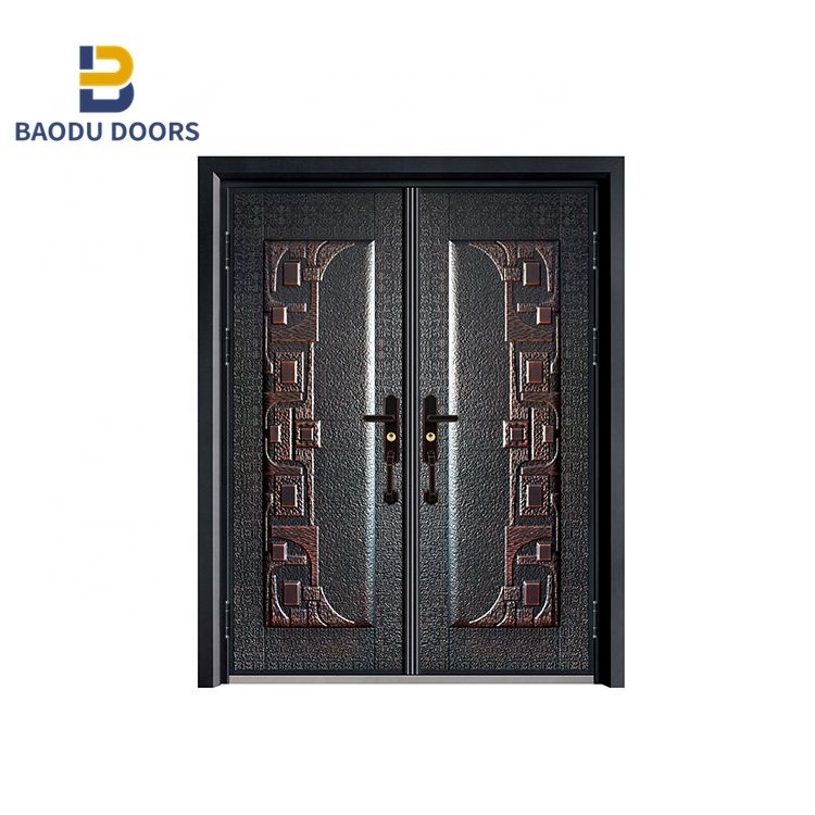 Modern Design Aluminum Garage Doors With Mortise Smart Lock Used As Rustic Exterior Door