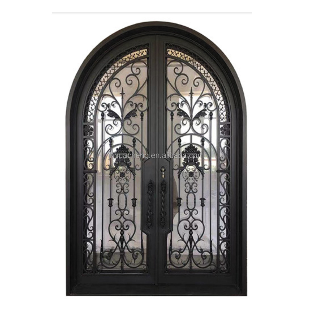 Front Simple Cast Iron Door Designs Chinese Style Metal Security Door Classical Wrought Iron Doors