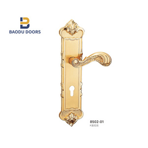 Baodu  door handle vintage retro European style antique gold door handle interior or exterior door handle