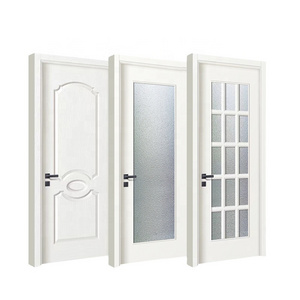 High Quality Modern Molded HDF Wooden White Color Composite Painting Wood Doors For The Interior