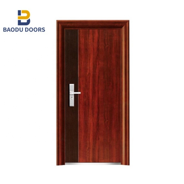 Modern apartment design security steel door main door metal door of china supplier