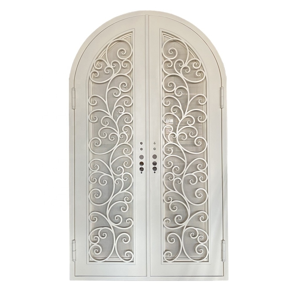 Front Simple Cast Iron Door unique product hign quality wrought Iron shape Bamboo Design Iron Door