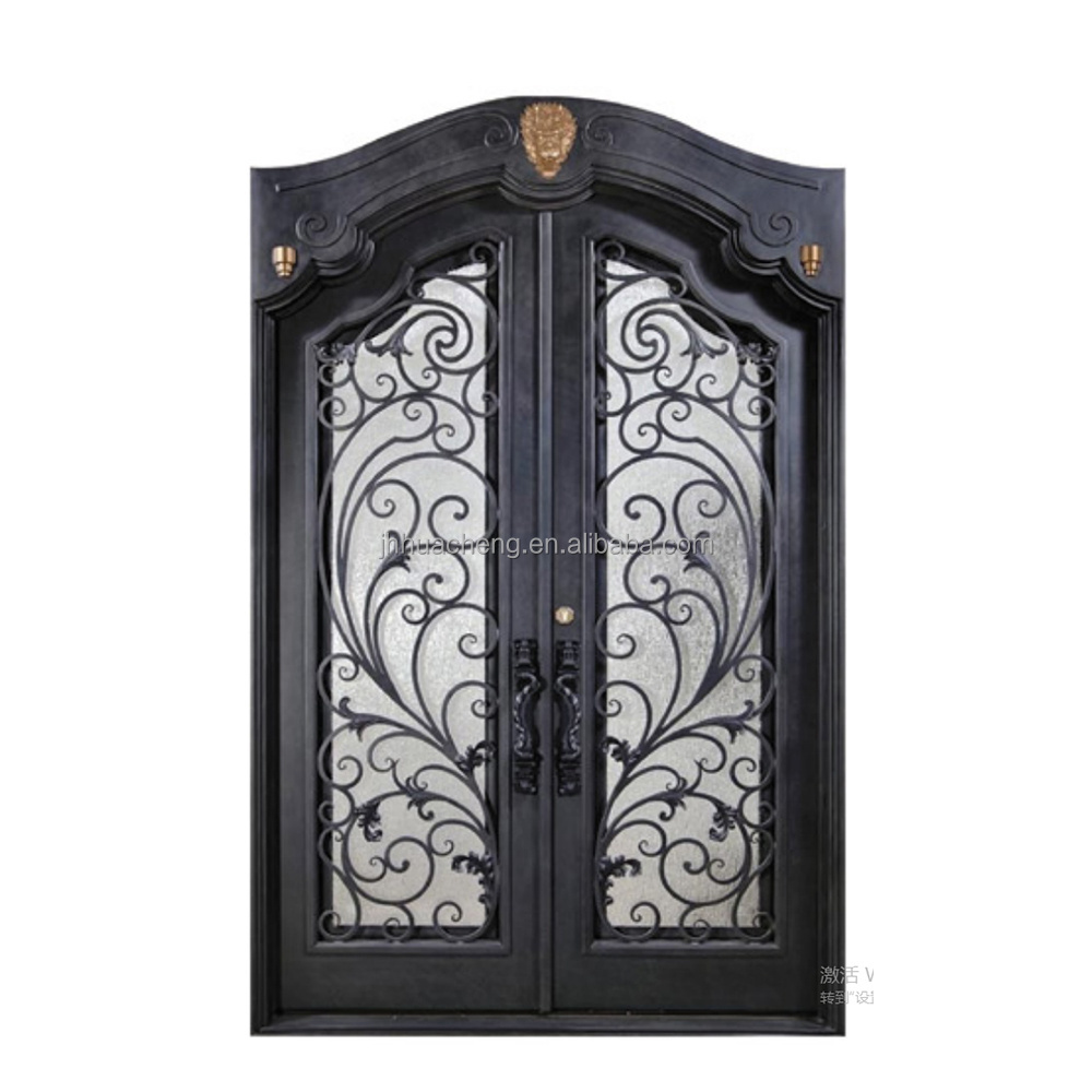 Front Simple Cast Iron Door Designs Chinese Style Metal Security Door Classical Wrought Iron Doors