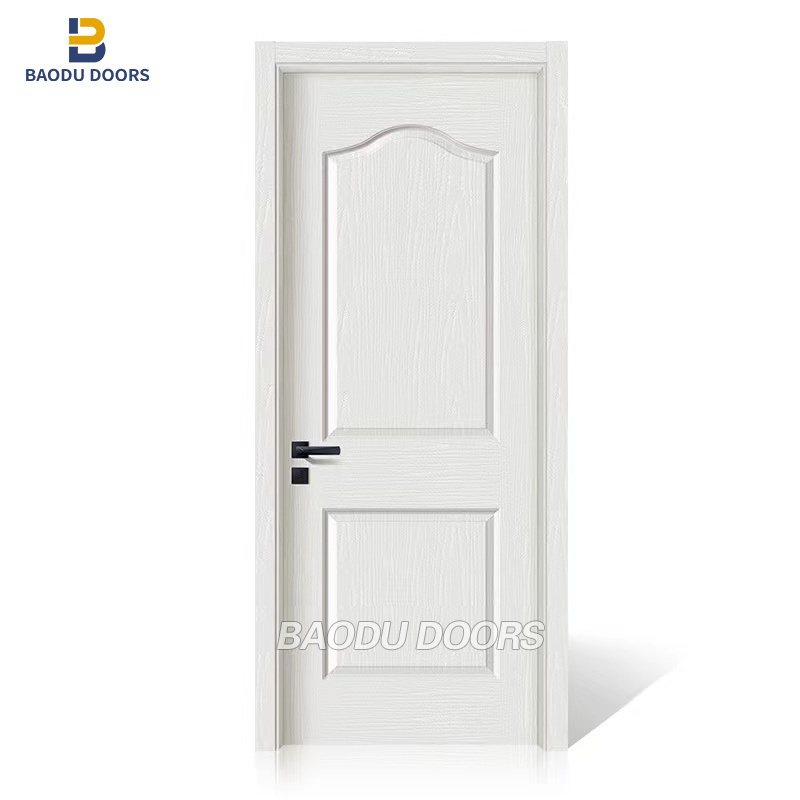 For Interior High quality modern solid core wooden prehung interior slab doors white casement flush door for house