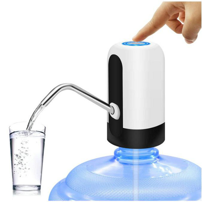 Automatic Water Dispenser 5 Gallon, Portable Electric Water Bottle Pump with Stainless Steel Battery Stand Plastic White OEM 5V