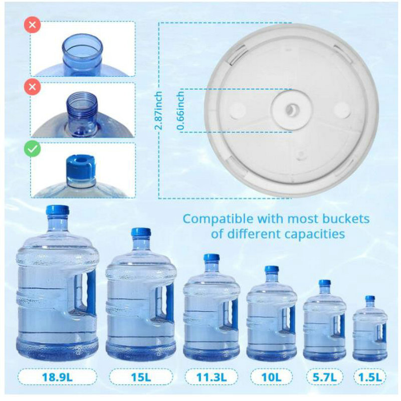 Automatic Water Dispenser 5 Gallon, Portable Electric Water Bottle Pump with Stainless Steel Battery Stand Plastic White OEM 5V