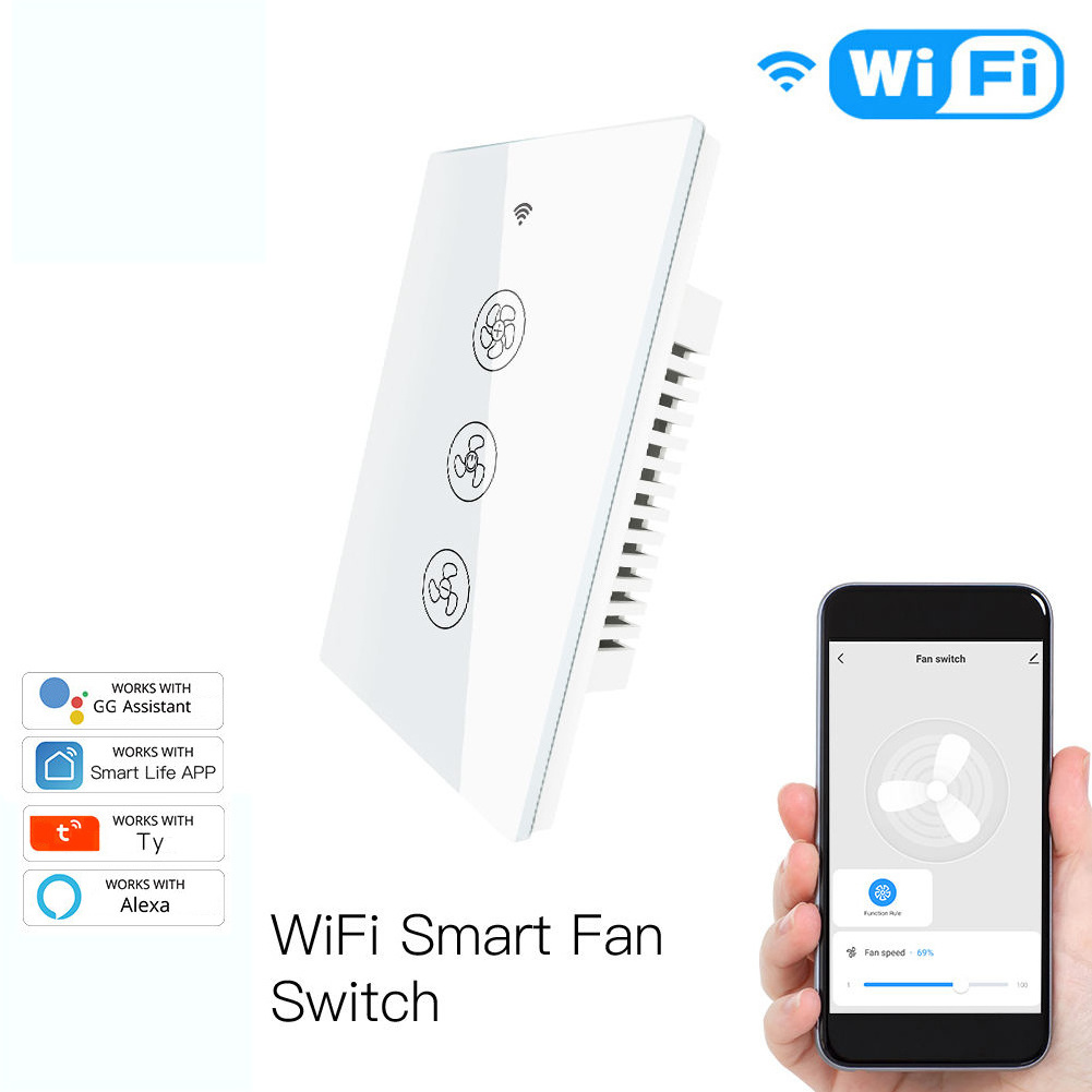 Wifi Smart Fan Switch US Touch App Voice Switch Timing Ceiling Fan Switch