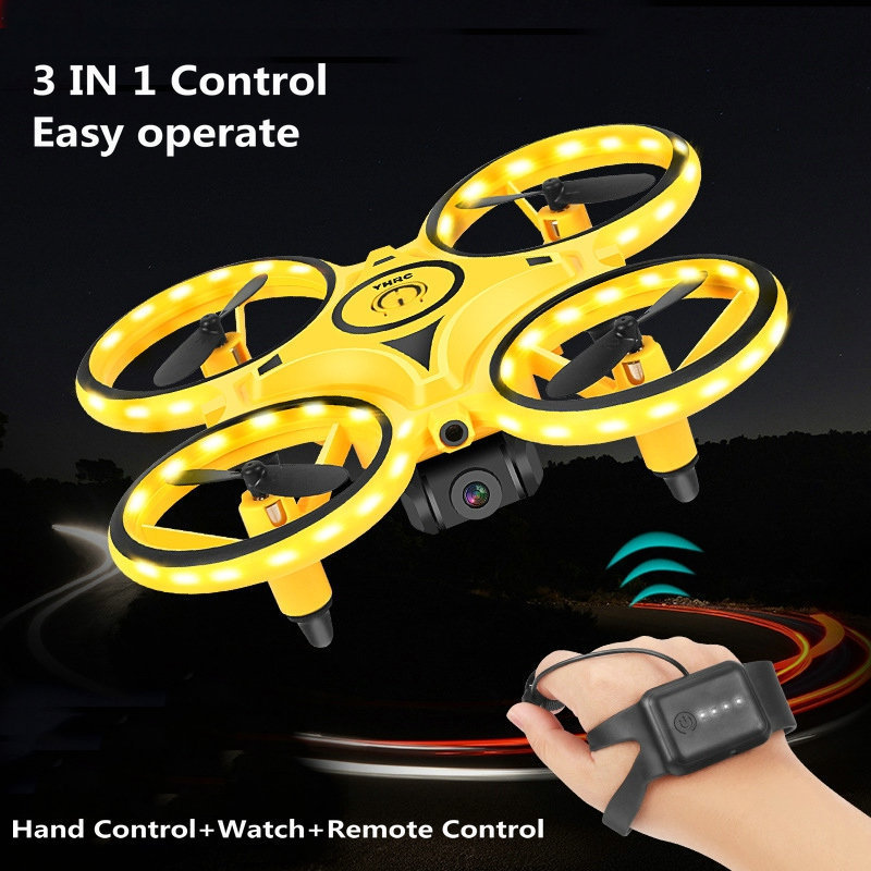 Hand Sensor Control Ufo Drone Watch Gesture Control Hands Free Rc Gravity Drone With Light Camera