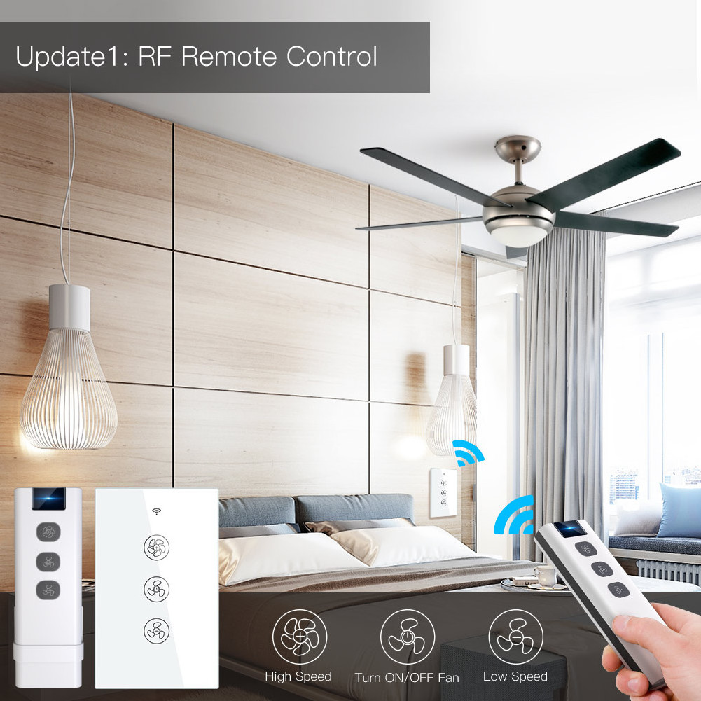 Wifi Smart Fan Switch US Touch App Voice Switch Timing Ceiling Fan Switch