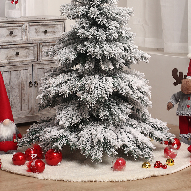 2024 new Christmas decorations PVC flocking with white spray snow Christmas tree festive atmosphere decoration