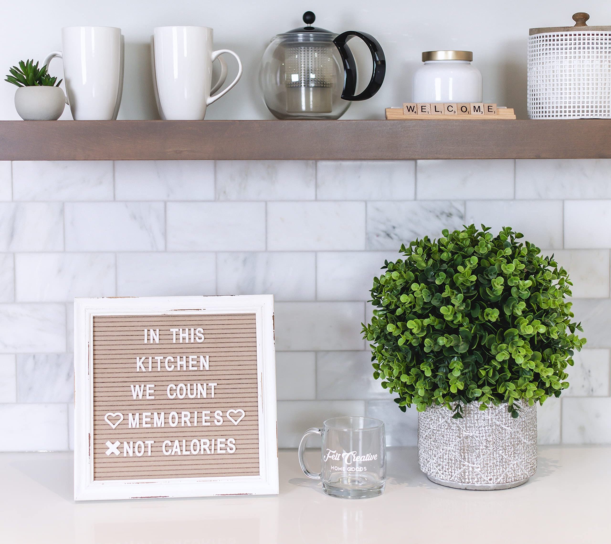 Cappuccino Felt Letter Board Back to School Sign Rustic Wood White Frame Letter Board Sign 10x10 Felt Message Board