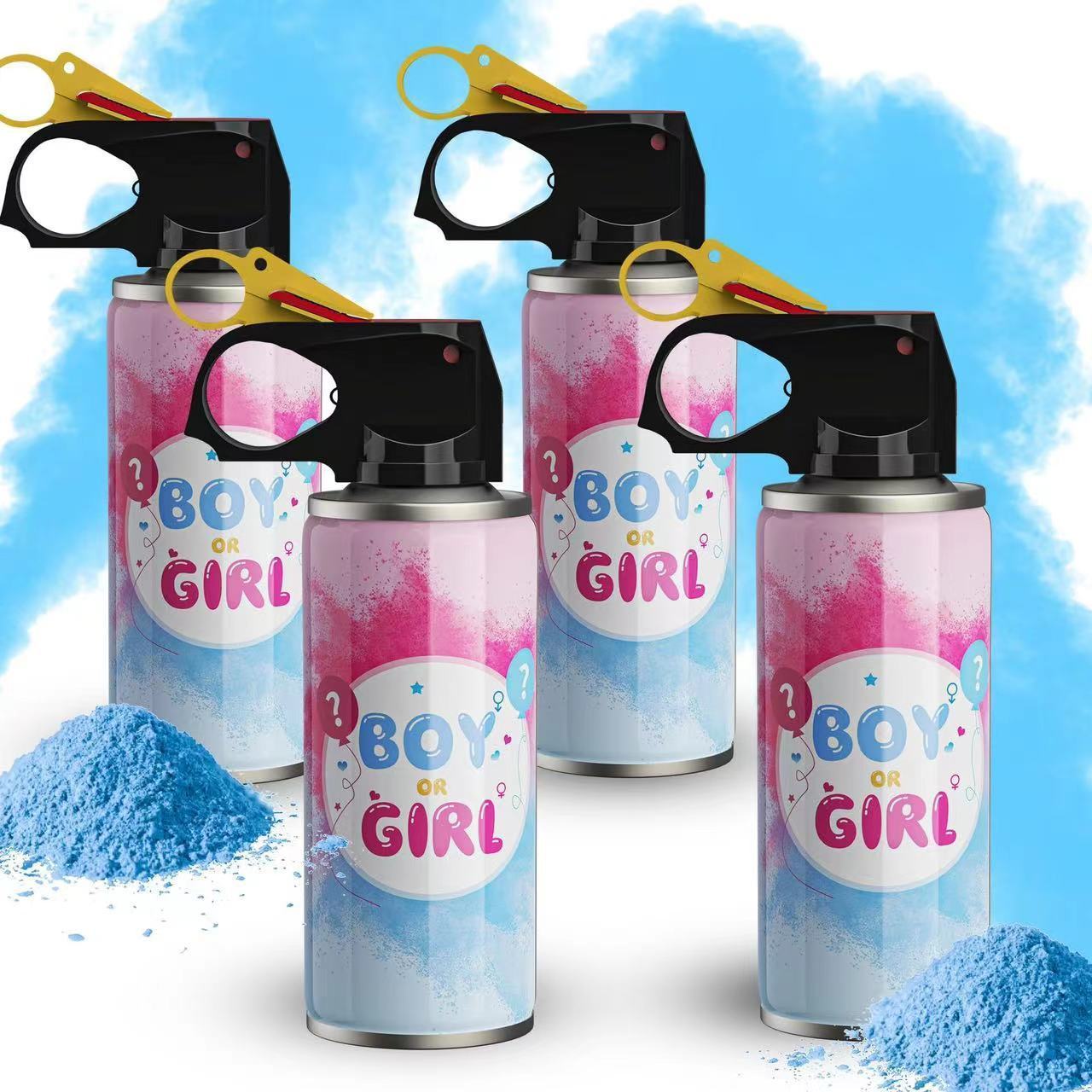 Wholesale News Boys Girls Sex Reveal Color Cannon Powder Spray Bottle Air Mist Sex Reveal Salute gun confetti