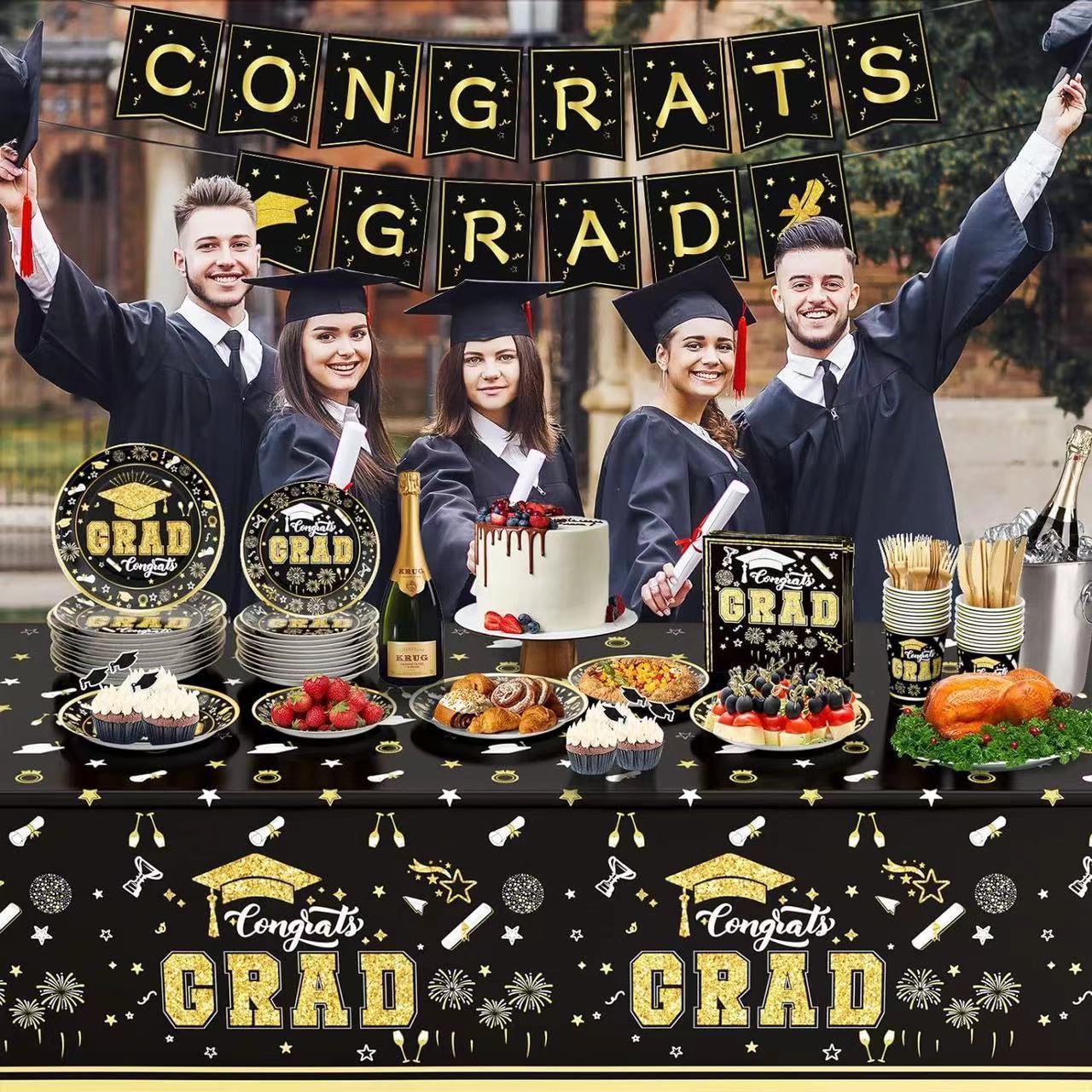 New GRAD Doctor Hat Paper Products Lucky Draw Money Carton Graduation Season Theme Party Decoration