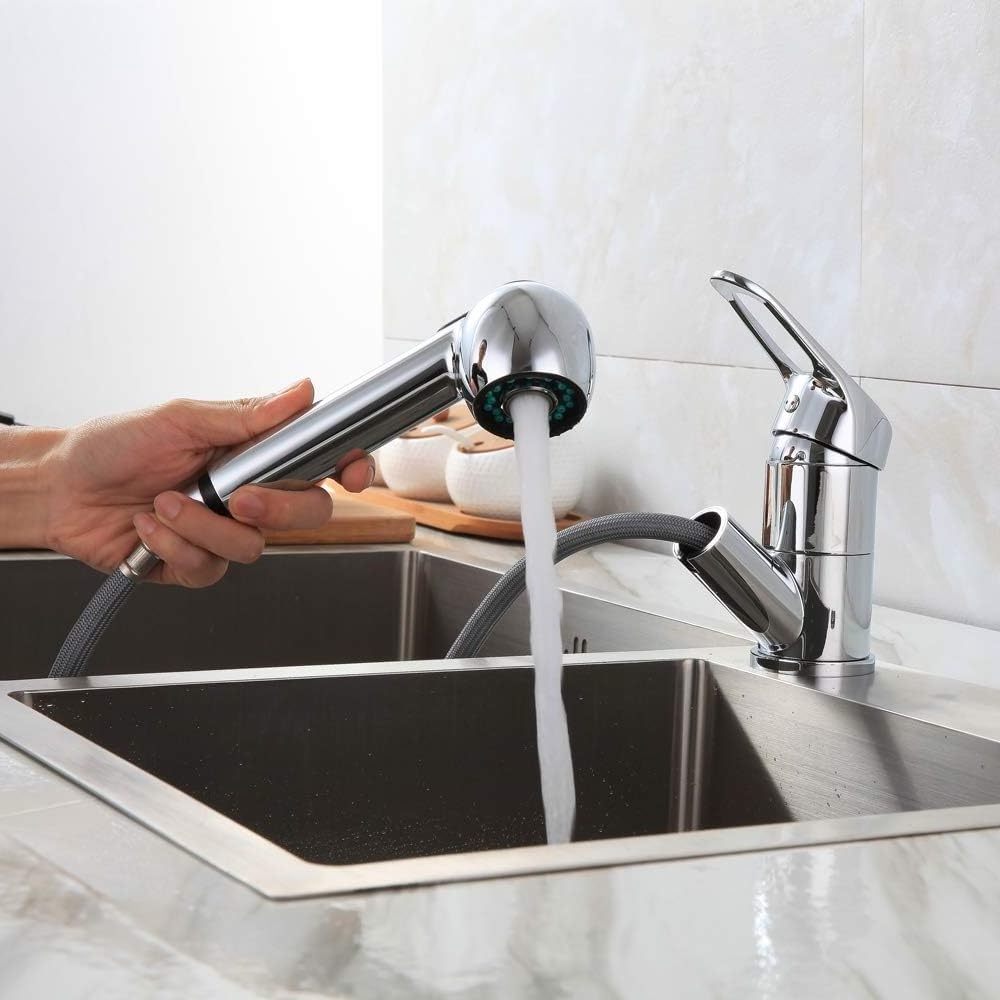 Sink Faucet Single Lever Mixer Tap Mixed Bathroom Faucet (Pull Out Faucet)