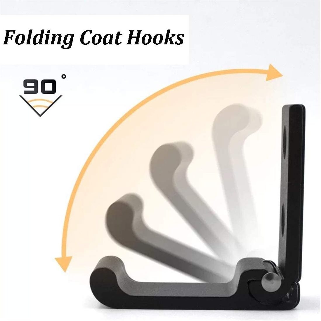 6PCS Matte Black Wall Hooks for Hanging Coats Bathroom Towel Hooks Hardware Heavy Duty Aluminum Alloy Robe Hooks