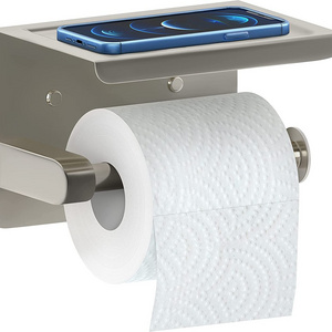 Toilet Paper Holder with Shelves High Quality SUS304 Stainless Steel Waterproof Matte Finish