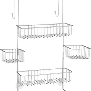 Shower Caddy Hanging Shelf Rack Storage Organizer 4 Baskets, 2 Hooks for Bathroom, Dorm - Holds Shampoo, Conditioner