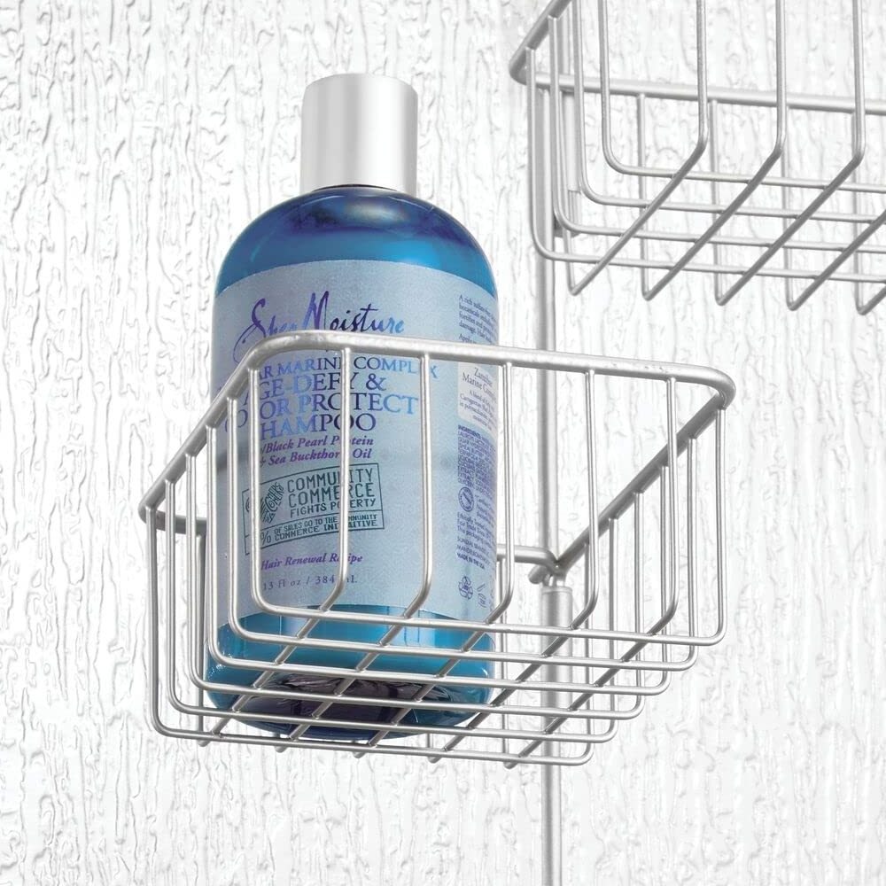 Shower Caddy Hanging Shelf Rack Storage Organizer 4 Baskets, 2 Hooks for Bathroom, Dorm - Holds Shampoo, Conditioner