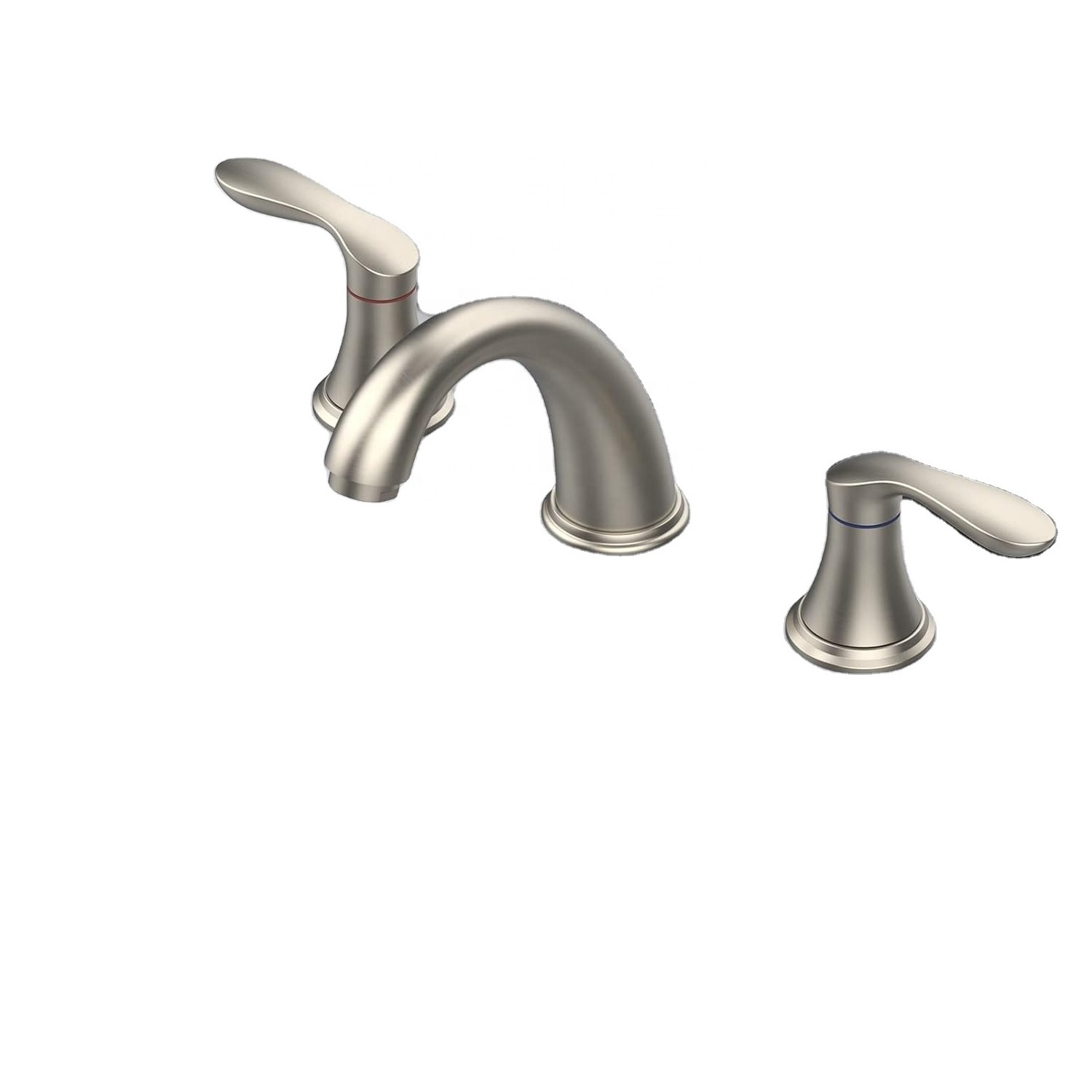 Bathroom Sink Faucet, Faucet for Bathroom Sink, Widespread Brushed Nickel Bathroom Faucet 3 Hole with  Pop Up Drain