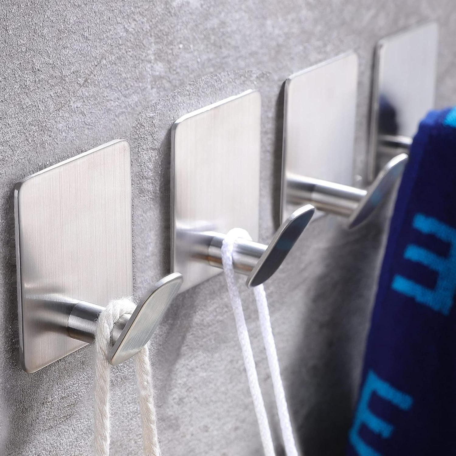 Wall adhesive towel hook  Bathrobe hook is used to hang clothes and hats in the bathroom