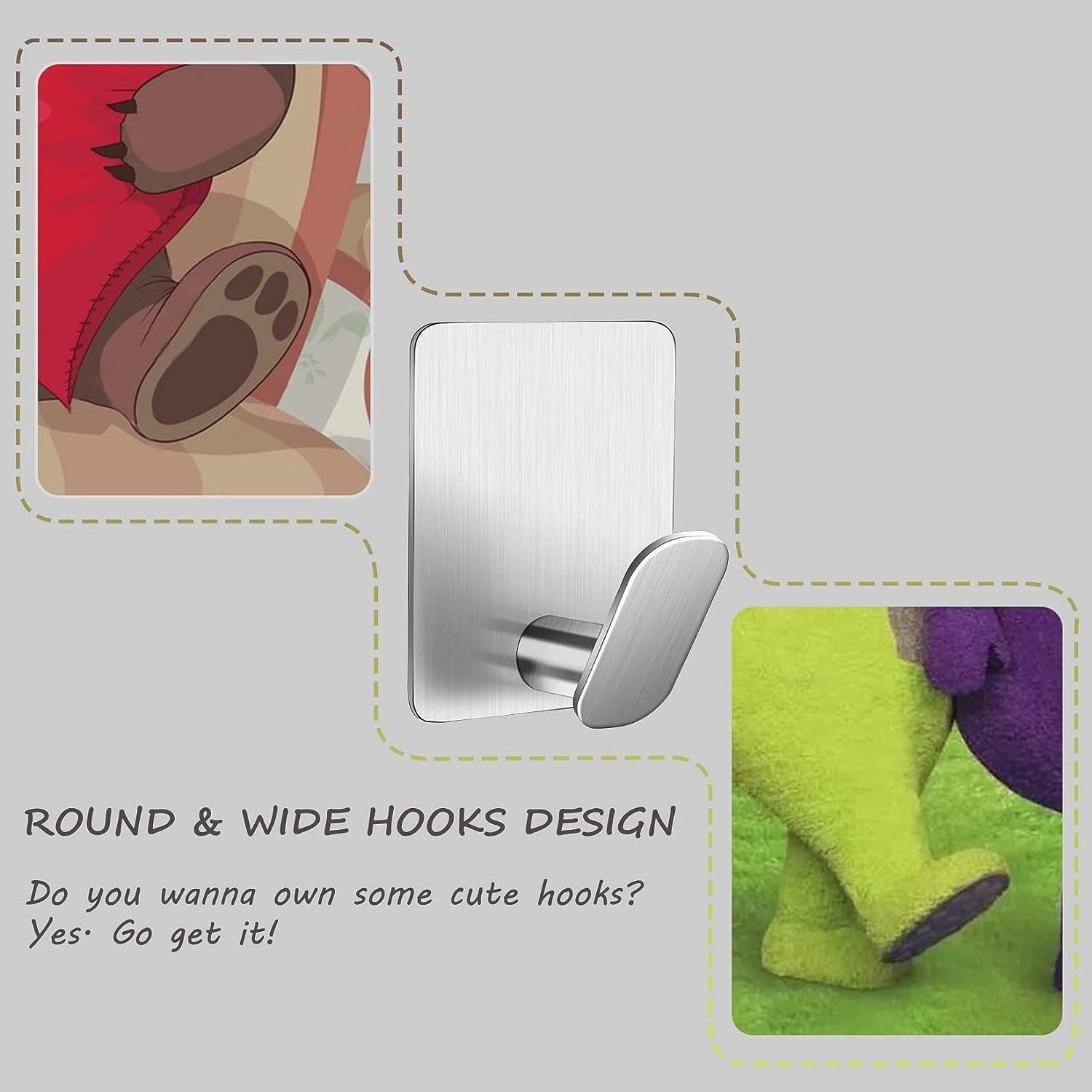 Wall adhesive towel hook  Bathrobe hook is used to hang clothes and hats in the bathroom