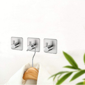 adhesive hook waterproof stainless steel hook for hanging coats  hats towels bathrobe hook rack