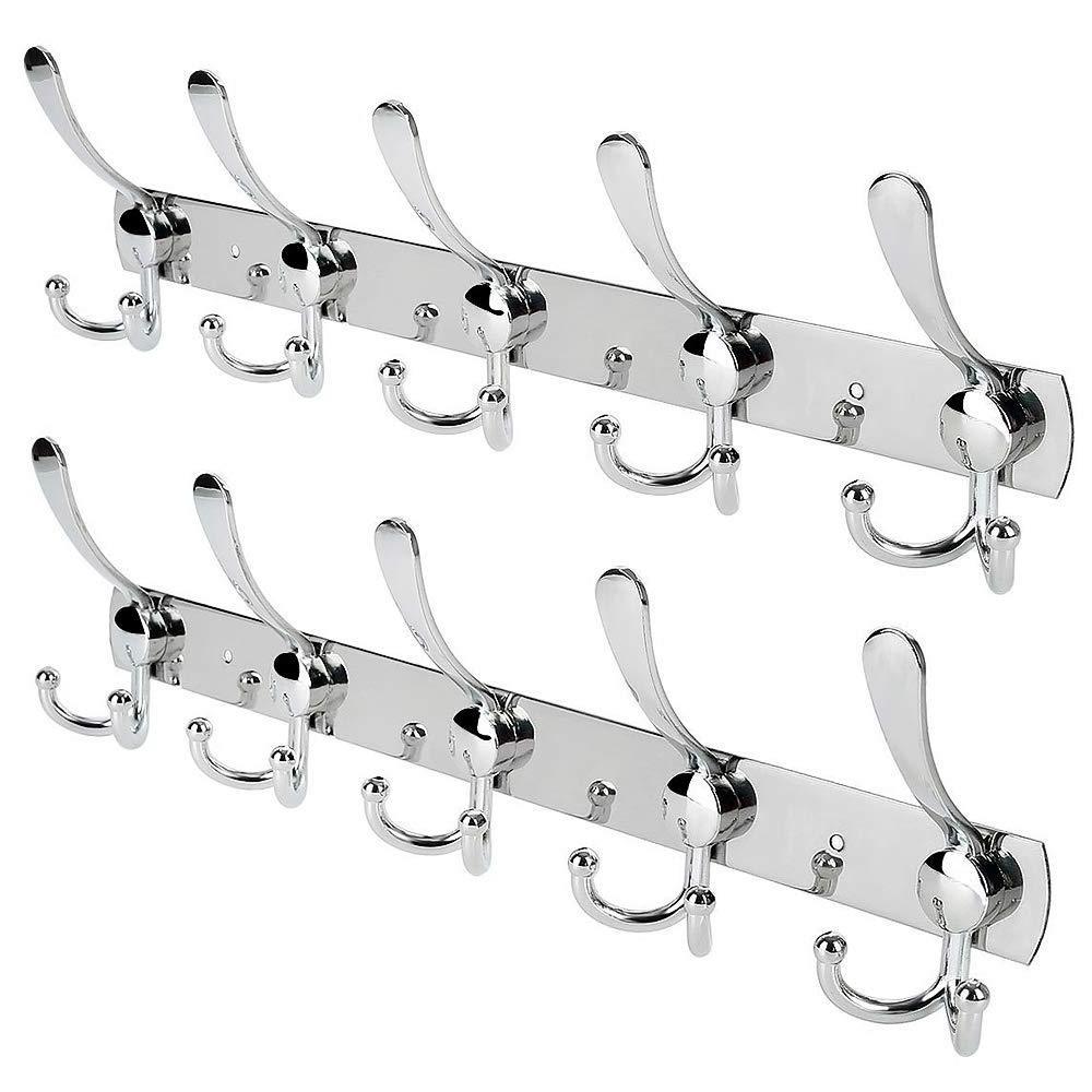 Wall Mounted Clothes Hanger 2 Pieces 15 Stainless Steel Wall Hooks