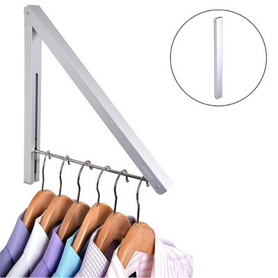 Clothes Hanger Drying Rack for Laundry Room Closet Storage Organization Retractable Clothes Rack New Wall Mounted Folding Metal