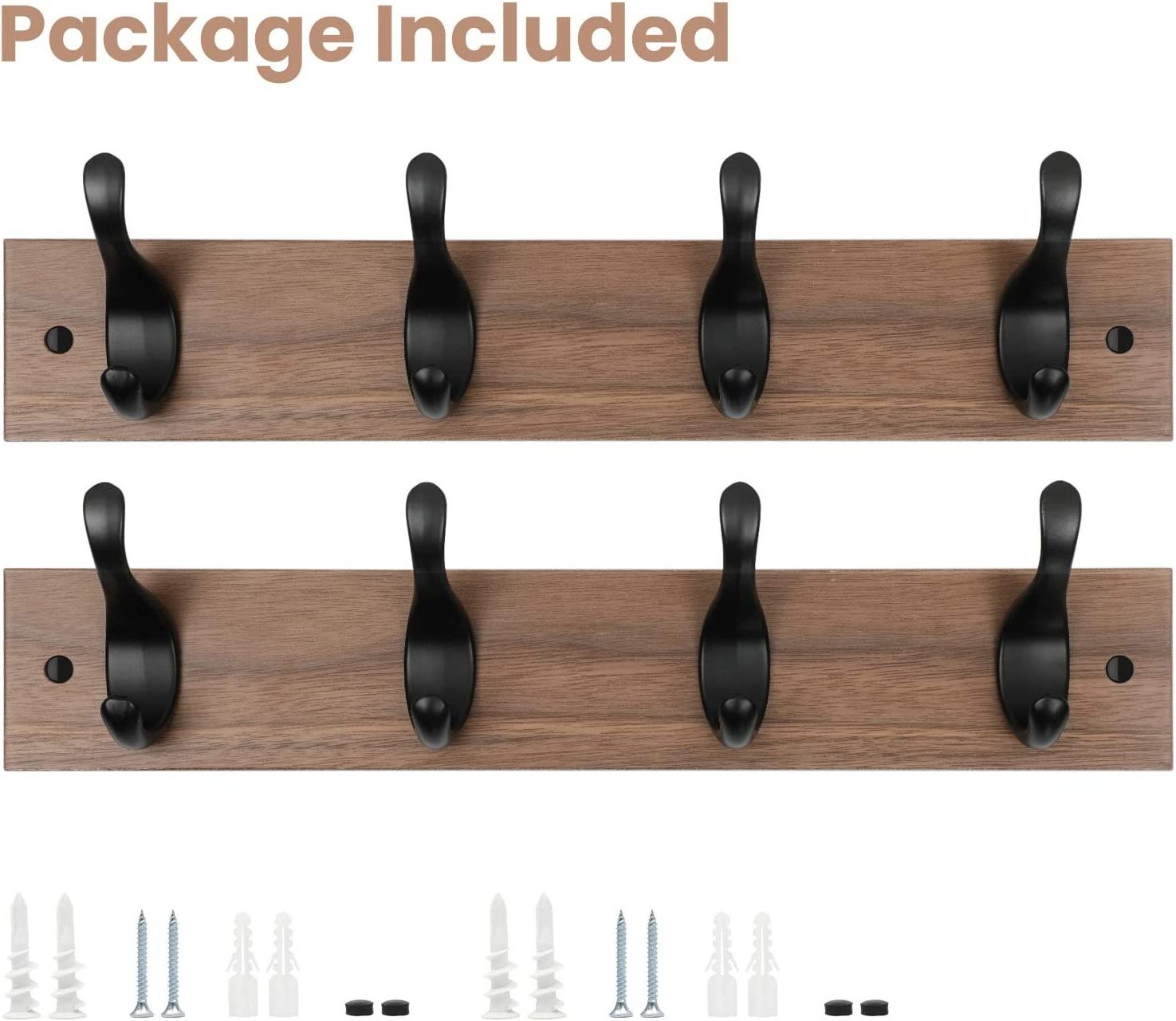 2 Pack Entryway Coat Rack with 4 Wall Hooks, Coat Rack for Wall Hanging and Storage