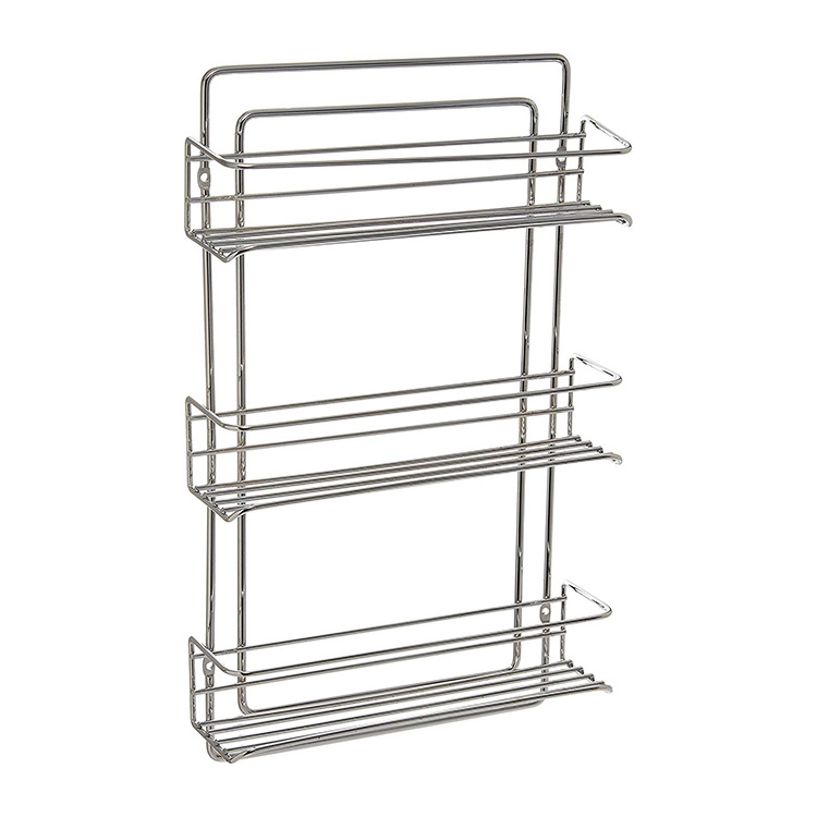 Stainless Steel 3 Tier Kitchen Spice Rack Organizer Shelf Kitchen Cabinet Pantry Organizer for Non-folding Rack,non-folding Rack