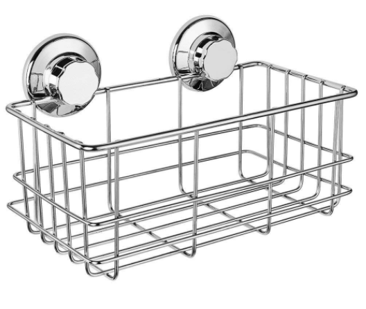 Stainless Steel Suction Cup Shelf for Bathroom or Kitchen