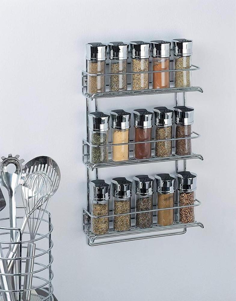 Stainless Steel 3 Tier Kitchen Spice Rack Organizer Shelf Kitchen Cabinet Pantry Organizer for Non-folding Rack,non-folding Rack