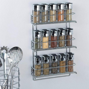 Stainless Steel 3 Tier Kitchen Spice Rack Organizer Shelf Kitchen Cabinet Pantry Organizer for Non-folding Rack,non-folding Rack