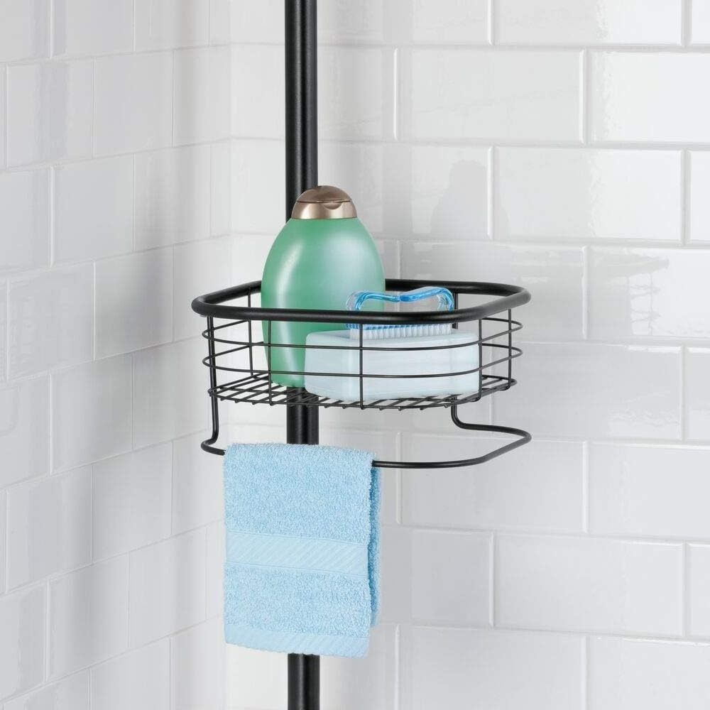 Drilling Shower Caddy Practical Metal Plastic Corner Shower Caddy With Hooks Bathroom Shelf Stainless