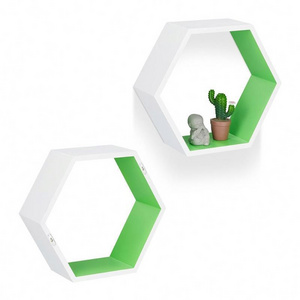 European Fashion Style Set of 3 Living Room Furniture Honeycomb Wall Shelves Hexagonal Cube Wall Decor Shelf