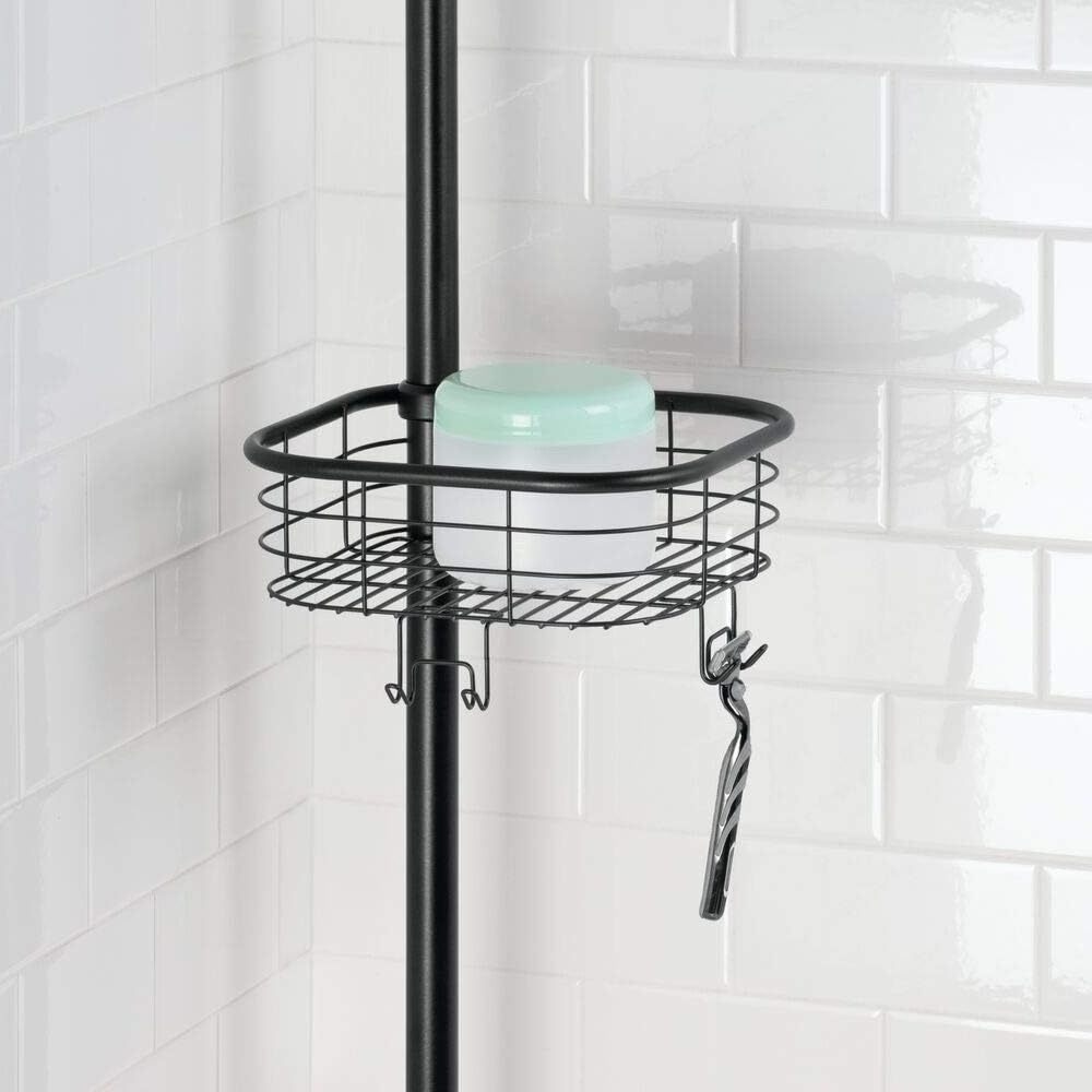 Drilling Shower Caddy Practical Metal Plastic Corner Shower Caddy With Hooks Bathroom Shelf Stainless