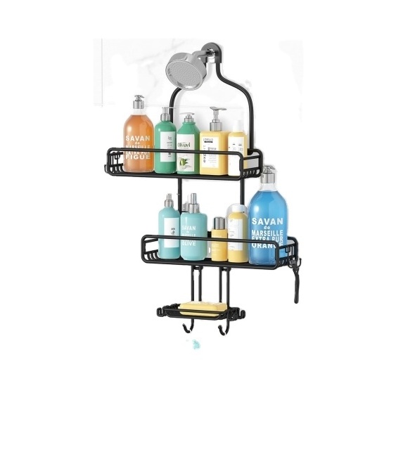 Adjustable 3 Tier Baskets Large Rust Proof Bathroom Shelf Hanging Shower Organizer Soap Holder