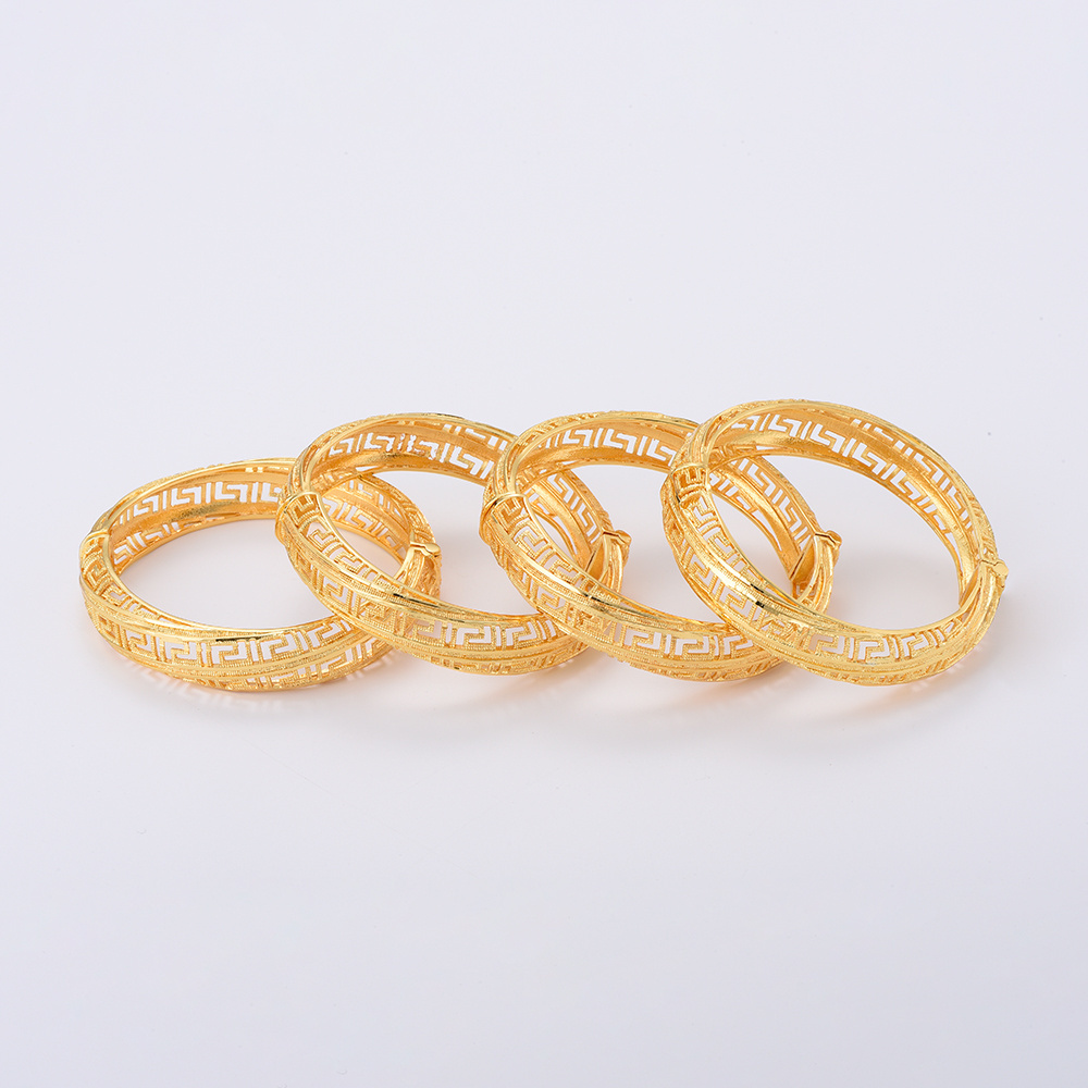 JH Factory Wholesale Hidden Buckle Bangles Engagement Jewellery Bangles Retro Style Brass Bracelet Bangle