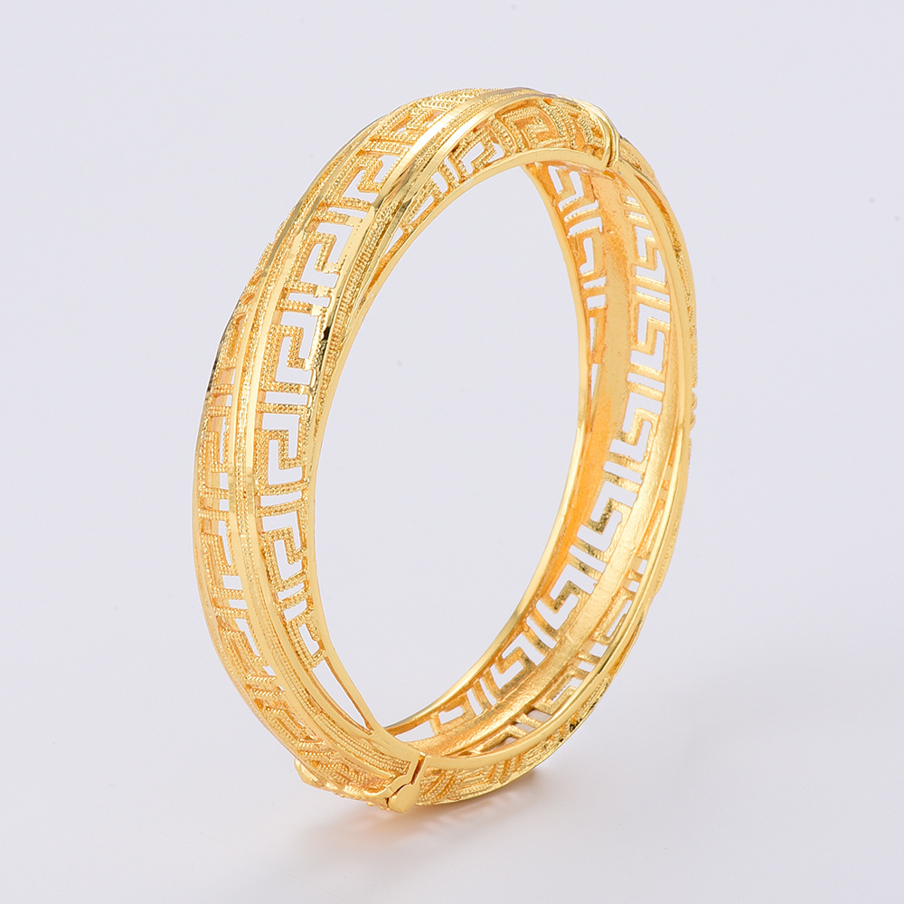 JH Factory Wholesale Hidden Buckle Bangles Engagement Jewellery Bangles Retro Style Brass Bracelet Bangle