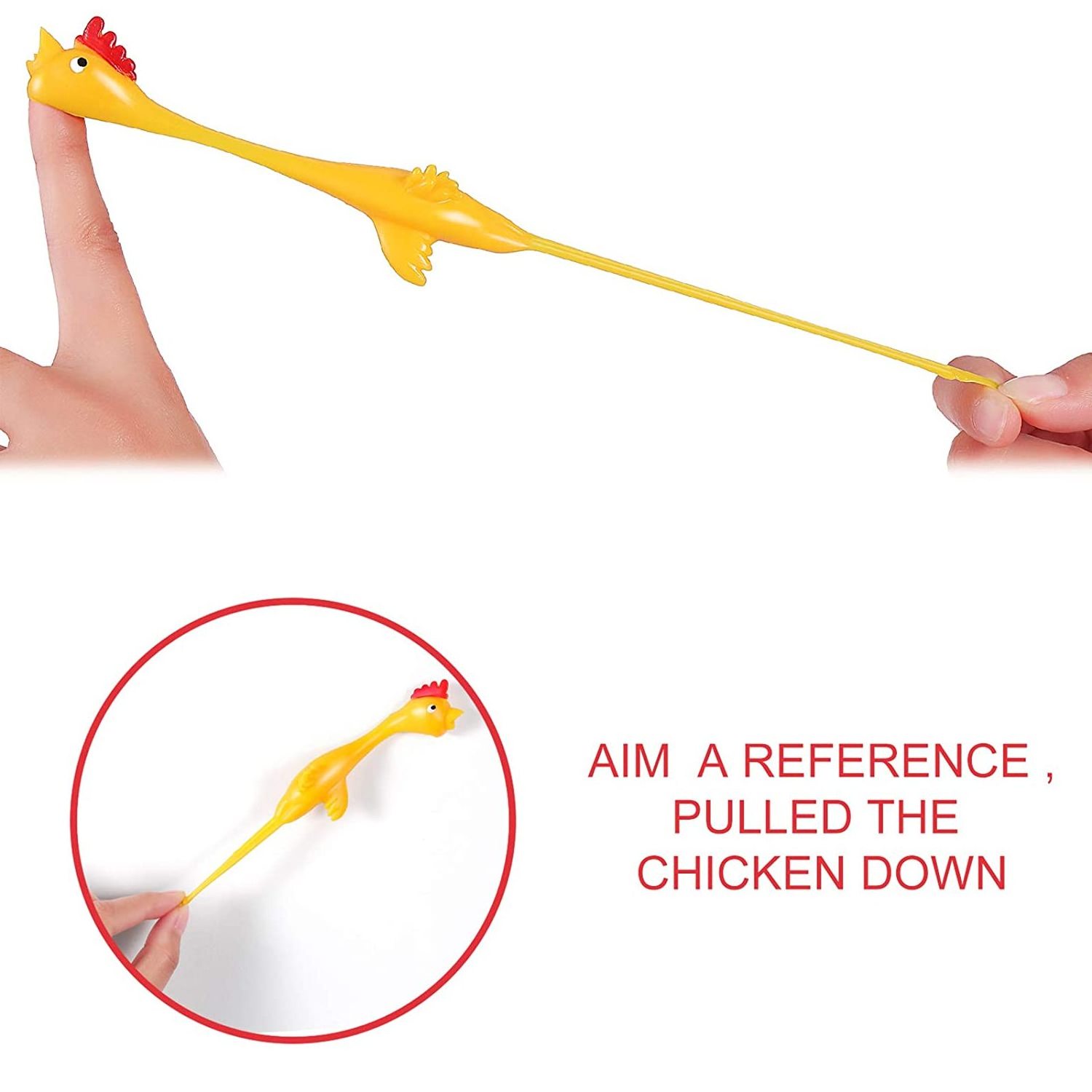 Novelty Toy Kids Easter Chicks Party Activity TPR Chicken Slingshot Stretchy Flying Chicken Flingers