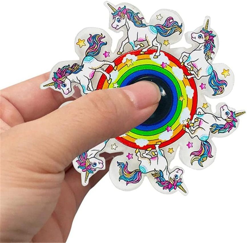 Wholesale 3D Fidget Pop Spinner Toy Unicorn Printing Stress Relief Running Fidget Finger Hand Spinner