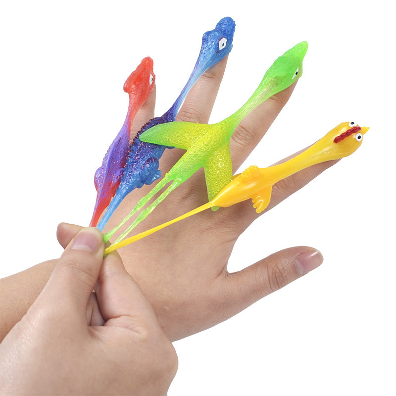 Party Favor Flying Games Simulation Animals Stretchable Funny Finger Chicken Dinosaur Animal Slingshot Dinosaurs Animal Toy